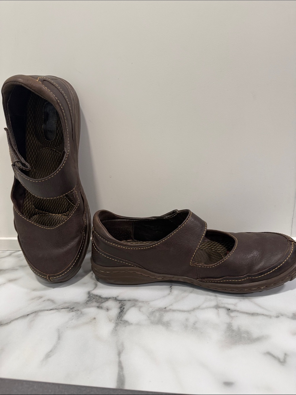Born Brown Leather Mary Jane Comfort Casual Flats women’s 9 - Picture 2 of 10